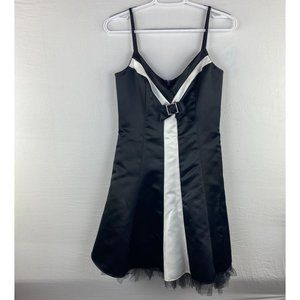 Jessica McClintock Gunne Sax Womens Dress Size 5 6 Black White Y2K